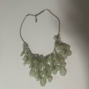 Statement Light Green Teardrop Bib Necklace VINTAGE y2k